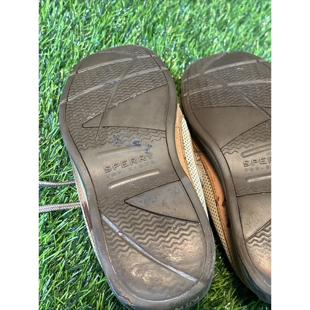 Sperry Top-Sider Boys Boat Shoes Size 4M Brown Leather – Fair Condition‎
